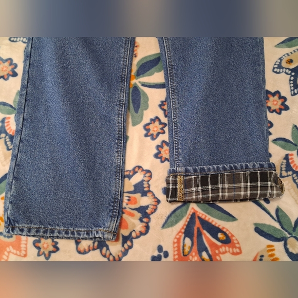 Carhartt Mens Winter Thermal Plaid Lined Blue Jeans Size 30x32 - Picture 12 of 16